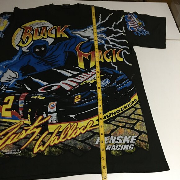 Rusty Wallace Miller Black Magic Nascar All Over Print T-Shirt XL Modern - Picture 5 of 5